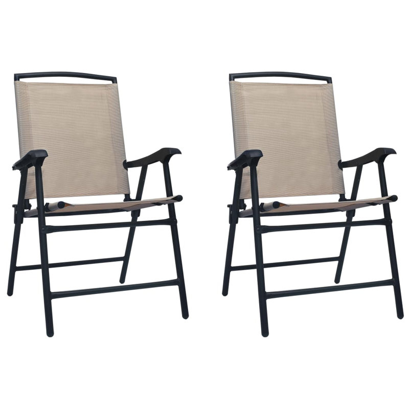 Brasfield Patio Folding Chair Folding Chair Set, Taupe