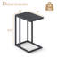 Ensemble de 2 tables de bout en forme de C avec canapé et structure en métal pour petits espaces-1436562126