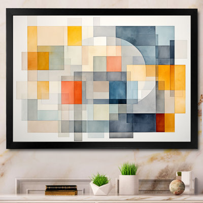 Multicolore cubes motifs IV - Art abstrait géométrique mural