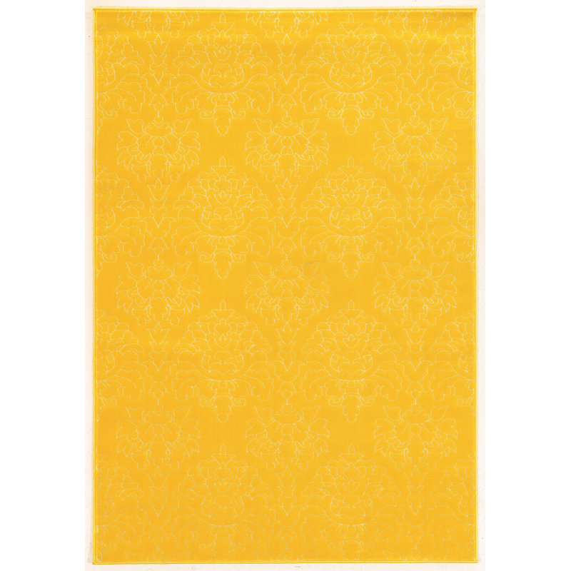 Tapis jaune à tissage plat Reagan, Rectangle 8 pi x 10 pi