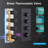 3-Function LED Light Thermostatic Rainfall Shower System with 6 Body Jets and Rough-in Valve-105831520