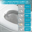 Toilette intelligente avec bidet intégré, ouverture et fermeture automatiques, siège chauffant allongé, capteur de pied encastré, affichage DEL, lavage à l'eau chaude, sécheuse, veilleuse