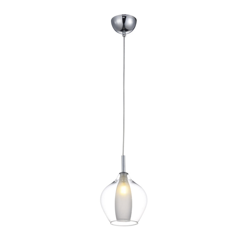 Amber Milano 1 - Light Chrome Unique/Statement Pendant, Clear