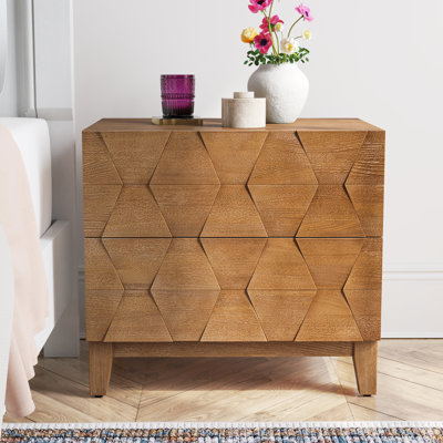 Table de bout Iasiah Midcentury Modern l 26 po avec station de charge et pieds en bois massif