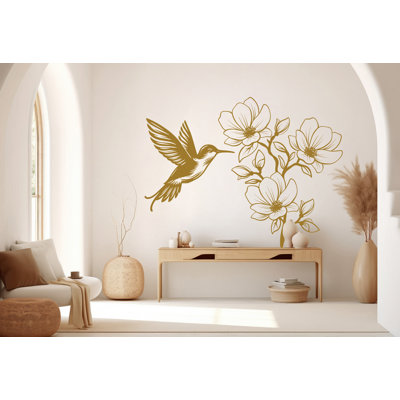 Fleurs de colibri, décorations murales, décorations de magnolia, colibri, art mural, autocollants, décoration intérieure, murales, cadeaux, décoration, 330RS