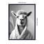 Reproduction d'art sur toile encadrée, "Lama", noir et blanc par The Creative Bunch Studio-584913879
