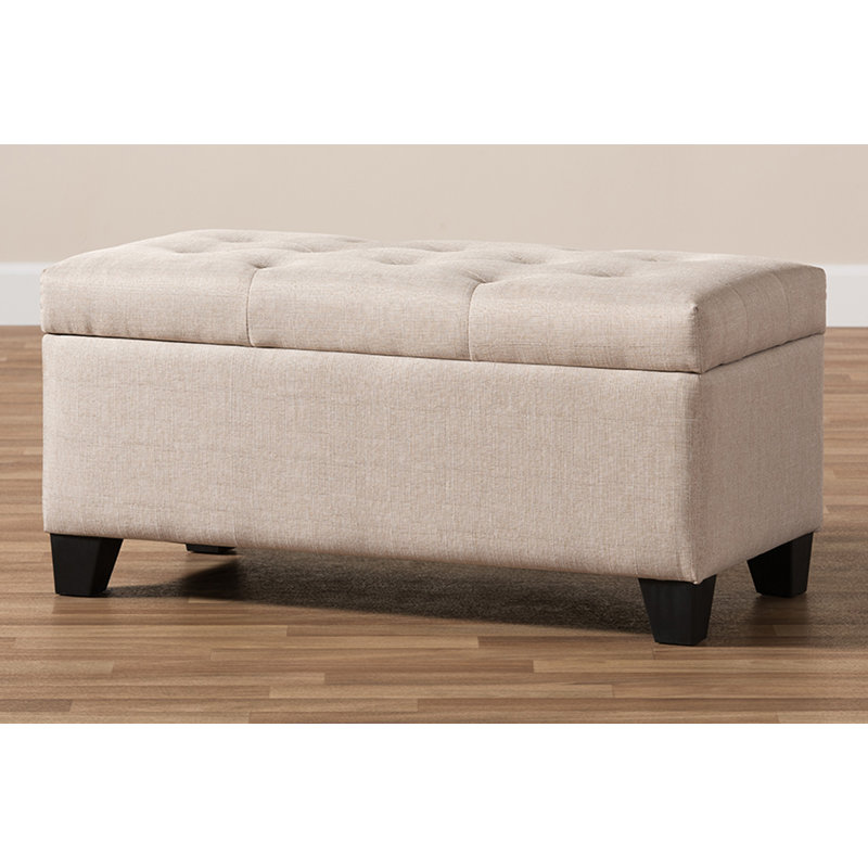 Colgan Upholstered Ottoman, Beige