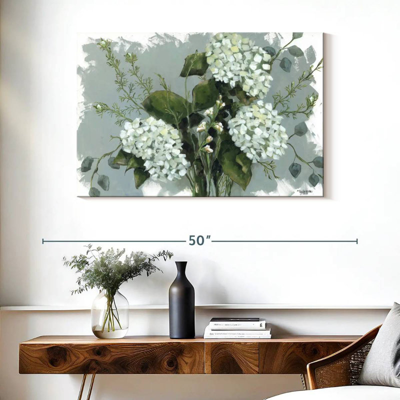 Harnek Hydrangeas In White, 26" H x 39" W