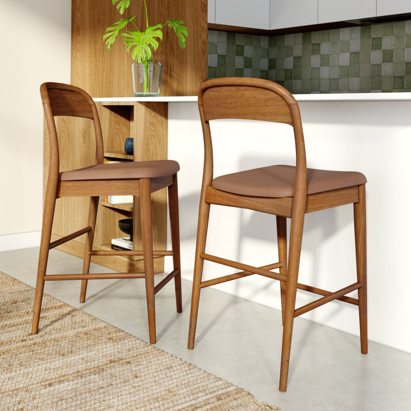 Tabouret de comptoir rembourré Loar, Pecan/Toffee, 1