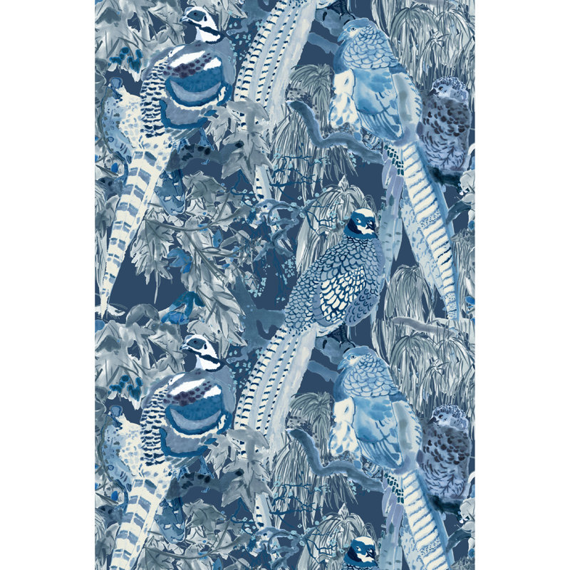 Icons Wallpapers 32.82" L x 27.58" W Wallpaper Roll, Indigo