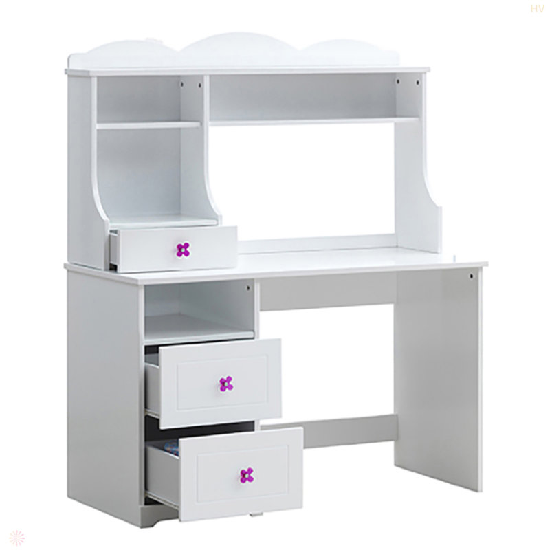 Bureau d'écriture blanc à 2 tiroirs