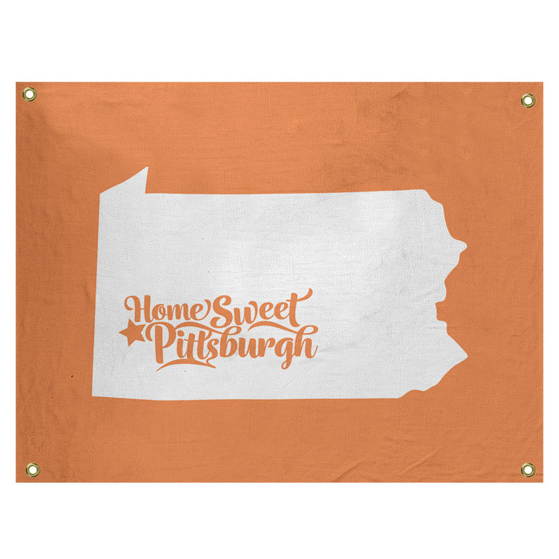 Tapisserie murale pittsburgh pennsylvanie, H 50 po x l 59 po, Orange