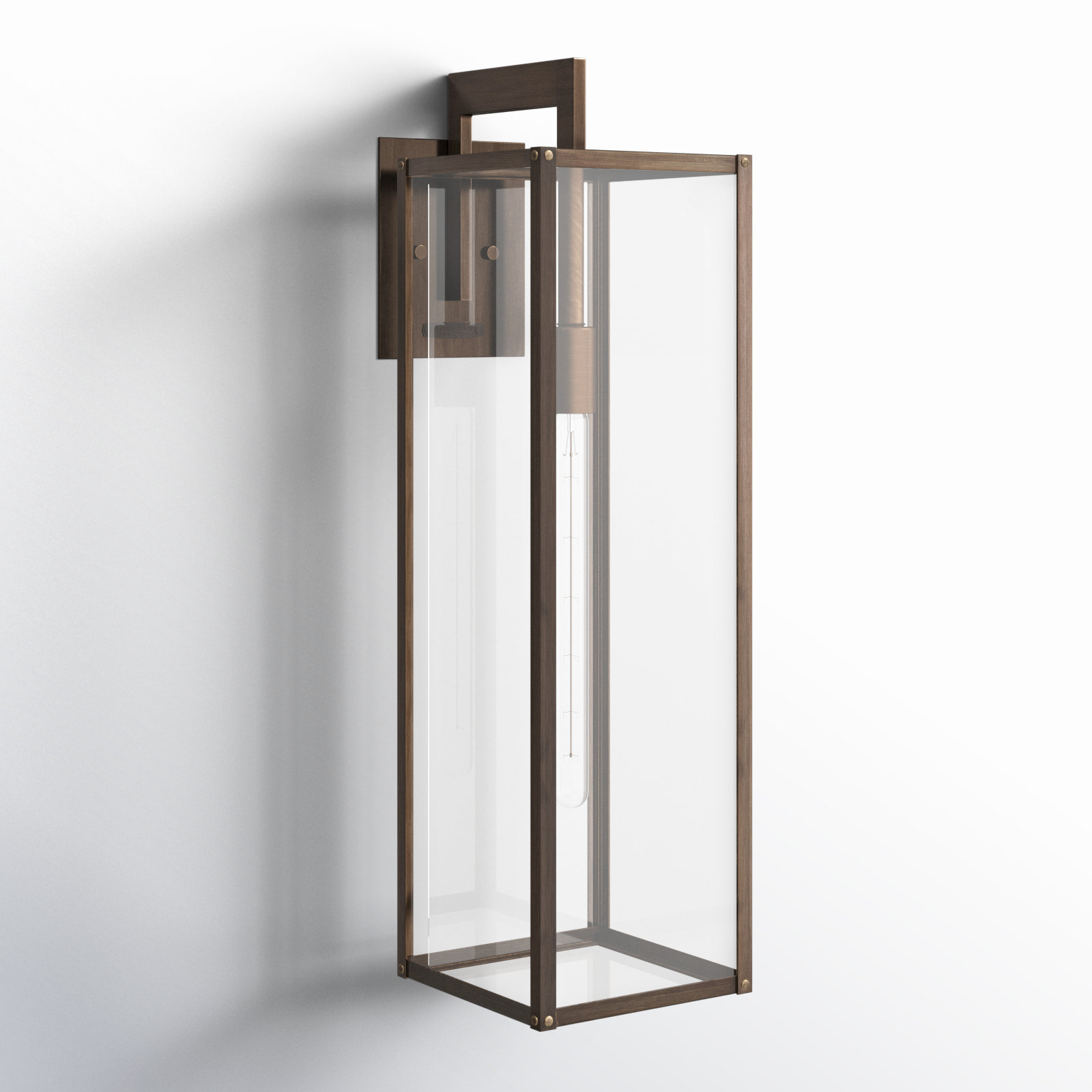 Caliana Single Light Outdoor Aluminum Wall Light, 25" H x 7" W x 10.5" D