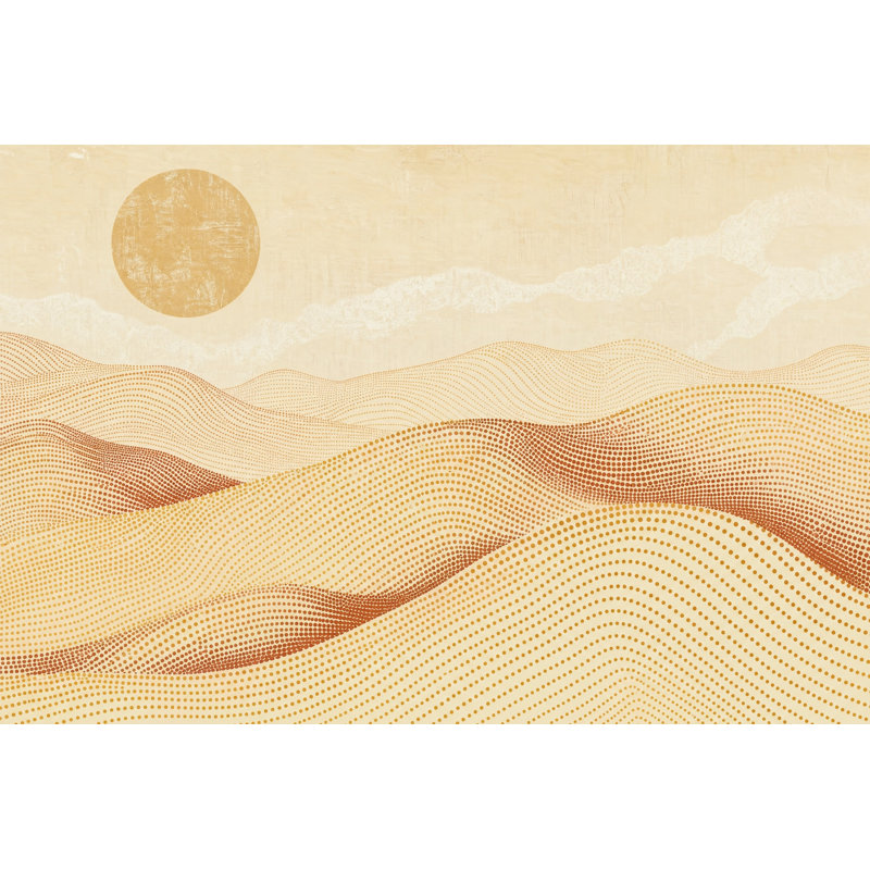 Papier peint abstrait paysage désertique, 120 po x 96 po, Peler et coller