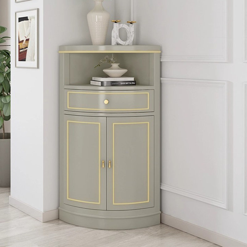 Armoire de coin en bois manufacturé gris clair clair