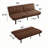 Convertible Futon Sofa Bed, 63" Sleeper Couch With 5-Position Adjustable Backrest, Loveseat For Small Spaces, Guest Bed & Living Room-2873470
