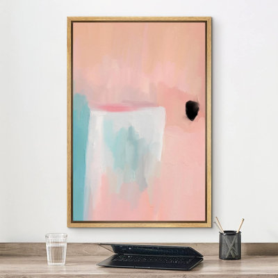 Abstrait coloré, "Collage aquarelle rose bleu"