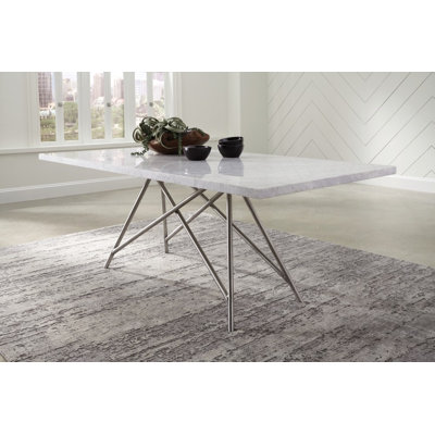 Philadelphia Rectangular with Stainless Steel Base Dining Table