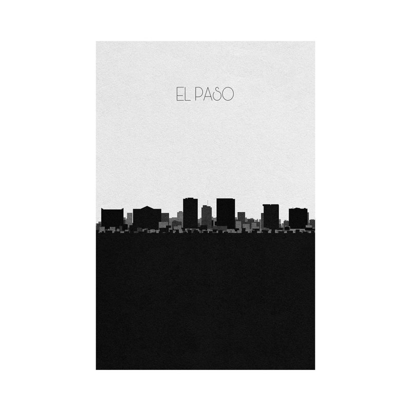 El Paso, Texas City Skyline by Ayse Deniz Akerman - Wrapped Canvas Gallery-Wrapped Canvas Giclée, 20.32 cm H x 30.48 cm W