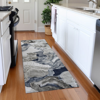 Tapis abstrait lavable à la machine de qualité supérieure AMF1691 Mehara