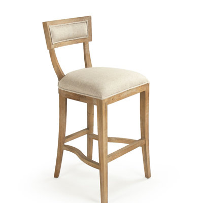 Embla Upholstered Stool with Solid Wood Frame