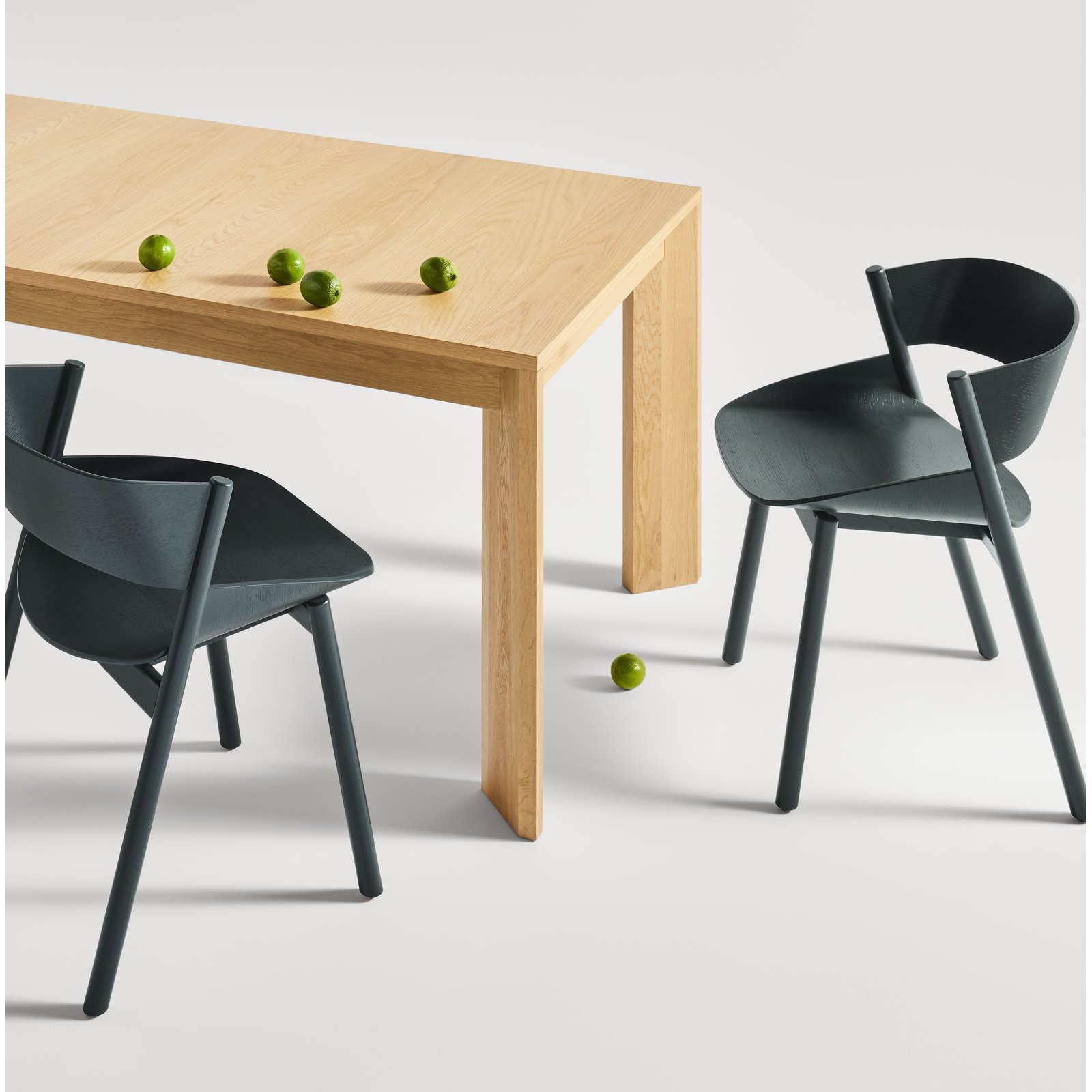 Port Oak Dining Chair, Navy Green on Ash
