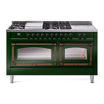 ILVE Nostalgie II Noblesse 60 po à 2 brûleurs, plaque chauffante, plaque de cuisson française
