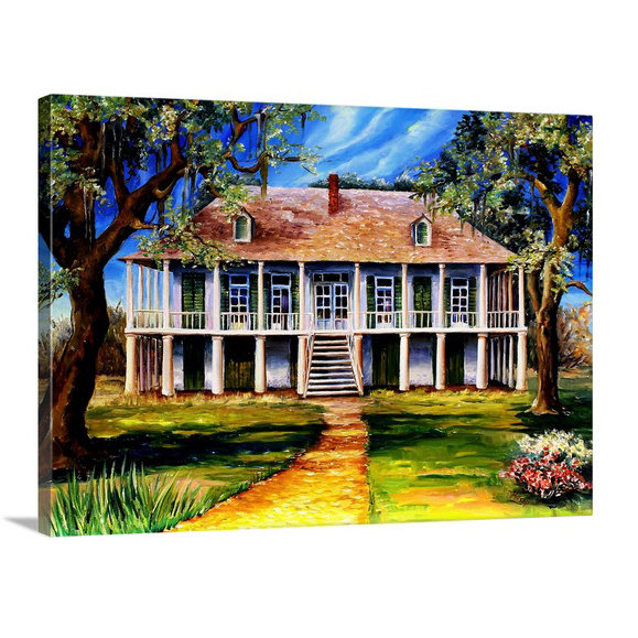 «Old Louisiana Plantation» par Bebe, impression, H 17 po x l 24 po x P 1,5 po, Toile