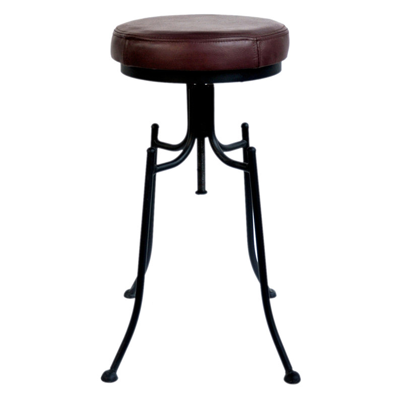Oreanda Upholstered Genuine Leather Counter Stool, Burgundy