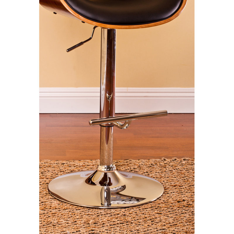 Swivel Upholstered Adjustable Height Counter Stool with Metal Frame, Black