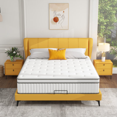 Matelas hybride, matelas à ressorts hybrides en mousse à mémoire de forme, matelas à sensation moyenne pour soulager la pression