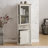 Modern Tall Storage Cabinet with Glass Doors & Shelves - Versatile Freestanding Sideboard with Drawer for Living Room, Kitchen, Dining Room, & Office - Elegant Finish-193649008
