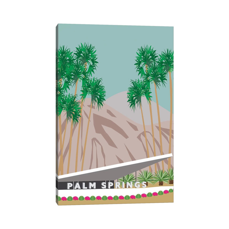 Palm Springs Hotel by Jen Bucheli - Wrapped Canvas Print, 20.32 cm H x 30.48 cm W