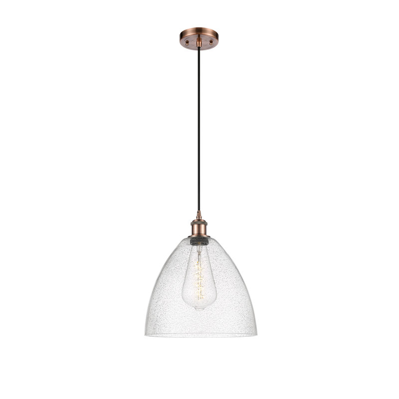 Haide 1 - Light Single Pendant, 14.75" H x 12" W x 12" D, No Bulb Included, Antique Copper