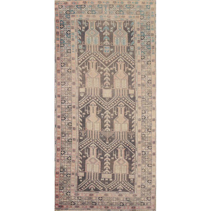 Tapis à motif géométrique traditionnel 4 x 8