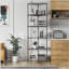 Étagère de coin en métal à 6 niveaux Tablettes pentagonales Étagères de rangement en métal réglables et robustes pour la salle de bain, le salon et la cuisine-210764751