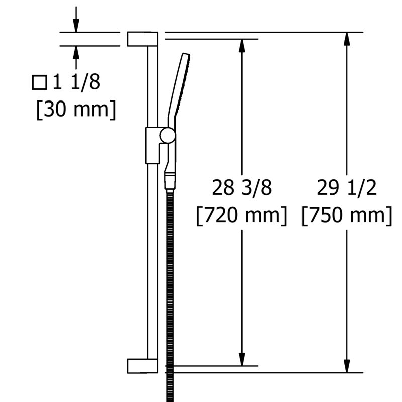 Riobel Handshower Set With 30" Slide Bar and 1-Function Handshower
