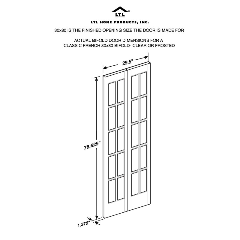 Porte pliante classique Pinecroft, Bois brut,  30 po x 80 po 