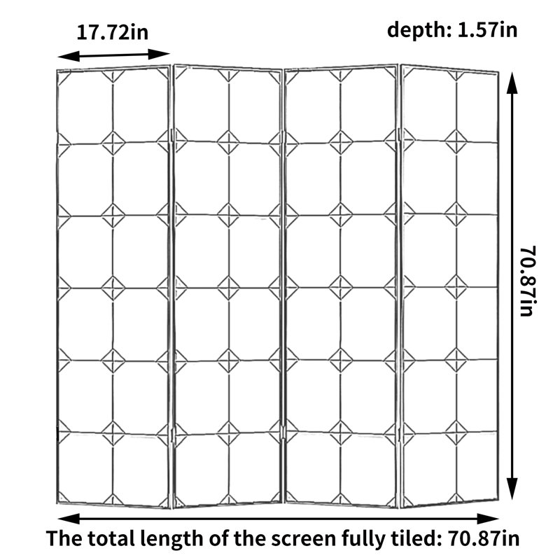 Écran en aluminium Minimalist Modern, H 70,87 po x l 70,87 po x P 1,57 po