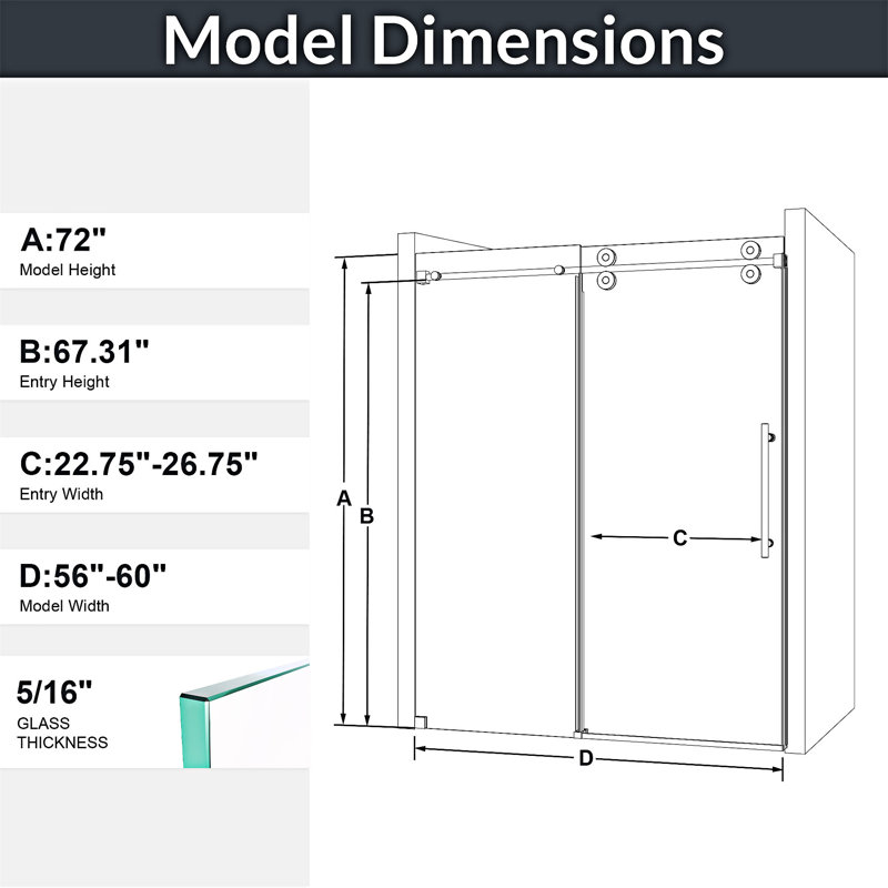 Frameless Single Sliding Shower Door