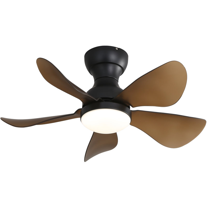 74cm Ceiling Fan with LED Lights, Black, Red
