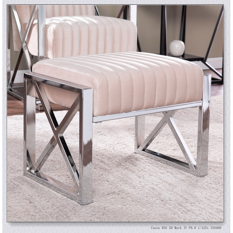 Repose-pieds Ellison Velveteen - Champagne avec chrome