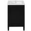 Meuble-lavabo noir de 20 po avec lavabo en céramique facile à nettoyer, double tablette sur la porte et tablette de rangement réglable en forme de U, fermeture en douceur pour le rangement moderne de petite taille, pour les espaces calmes-1526023099