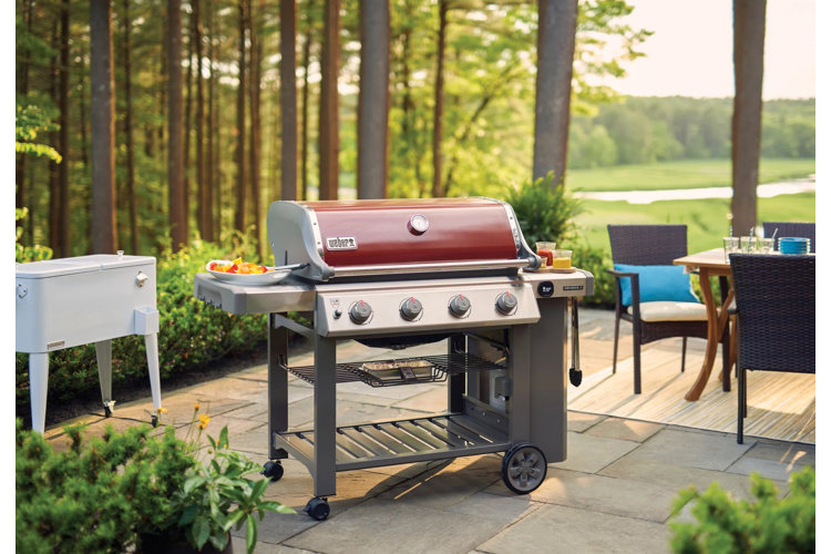 outdoor grill with furniture set up