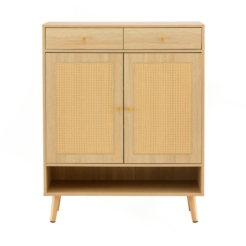 Multi-Functional Modern Minimalist Natural Wood-Colored MDF Shoe Cabinet - Seamlessly Fits Into Nordic, And Industrial Style Interiors,Product Dimensions: 34.6*13.7*43 Inches.