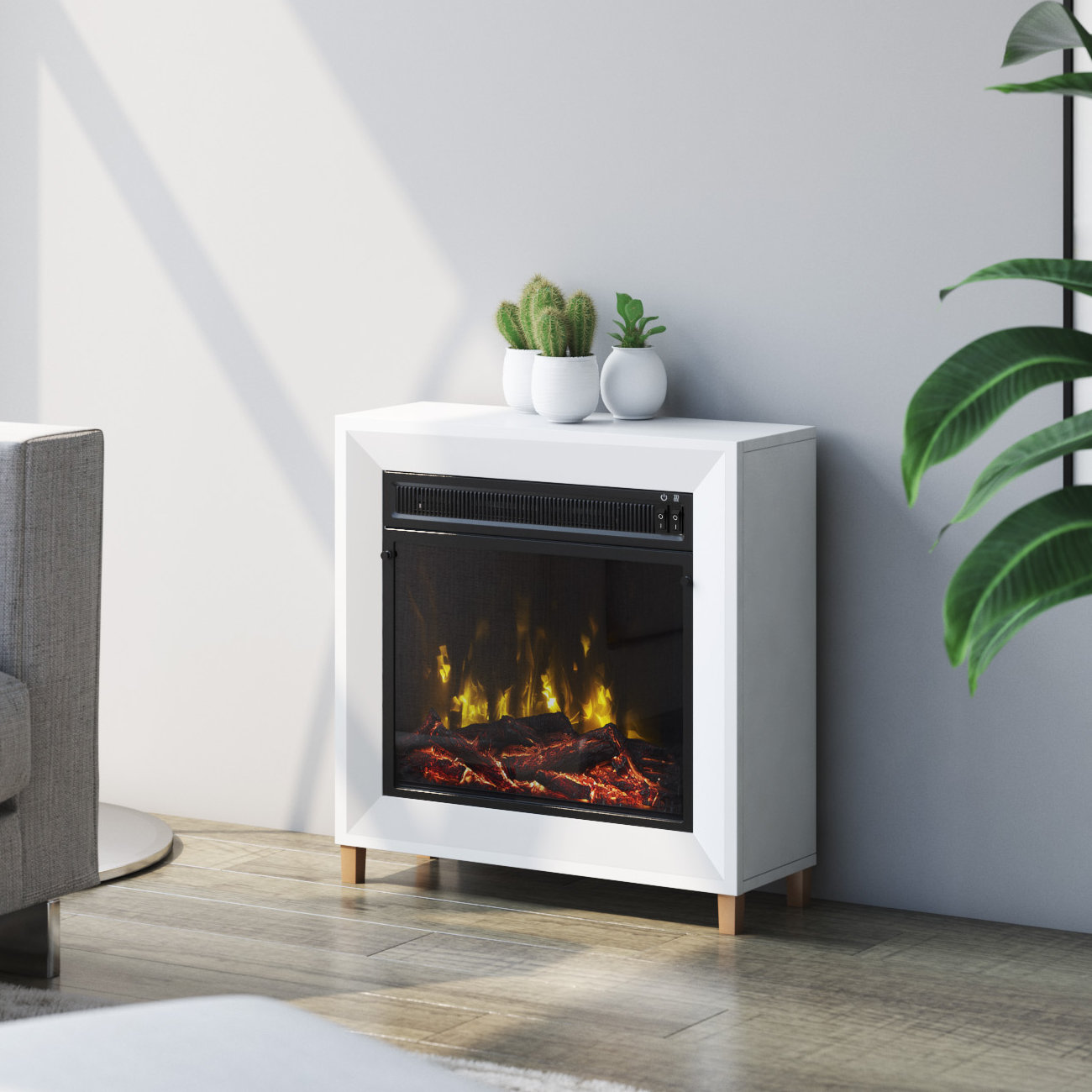 Beachcrest Home Bloxom Electric Fireplace & Reviews Wayfair Canada