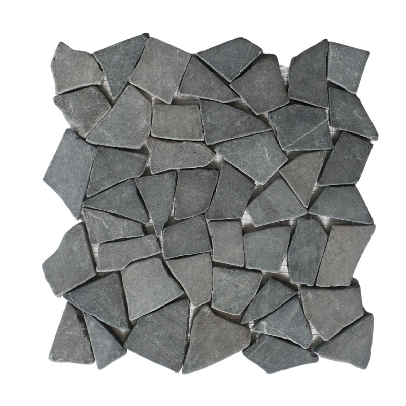 Montana 11.4" x 11.4" Natural Stone Random Mosaic Wall & Floor Tile, Gray Random