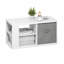 Table basse Samual, table d'appoint avec tablettes ouvertes et bac de rangement, pin ambre-944043290