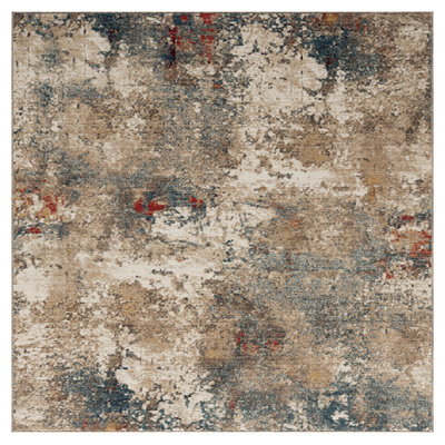 Desert Abstract Area Rug in Ivory