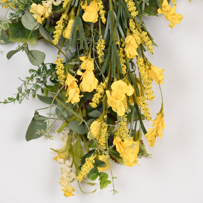 Ornement floral suspendu 26 po, Jaune